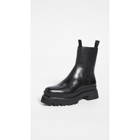 Loeffler Randall Toni Lug Sole Platform Boots - 6.5 - Black